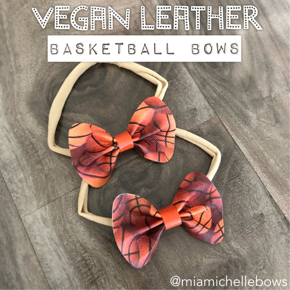 Basketball Vegan Leather Bow