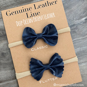 Deep Ocean Patent Genuine Leather Bow