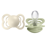 BIBS Supreme Silicone Pacifier 2 Pack in Ivory & Sage