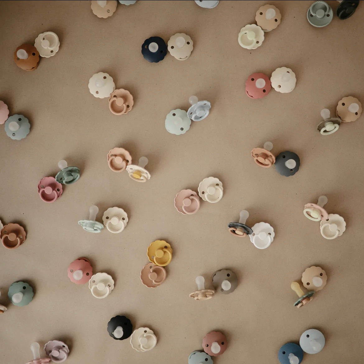 Baby Pink & Soft Lilac SILICONE FRIGG Daisy Pacifier 2 pack