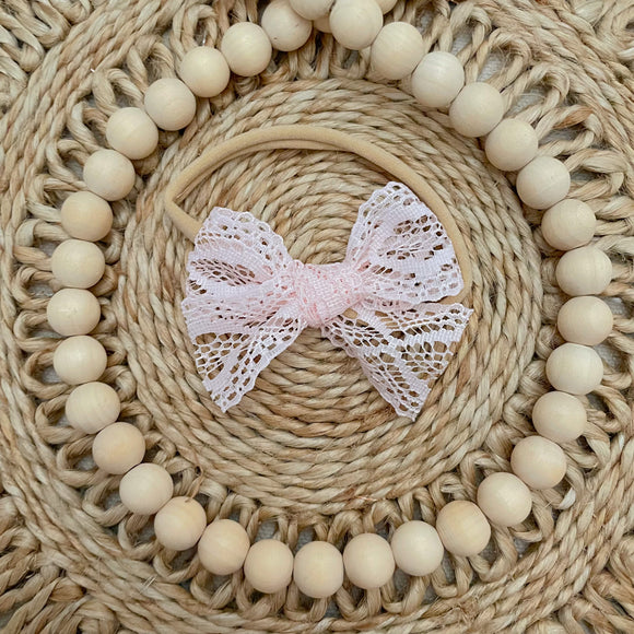 Pale Pink Lace Bow