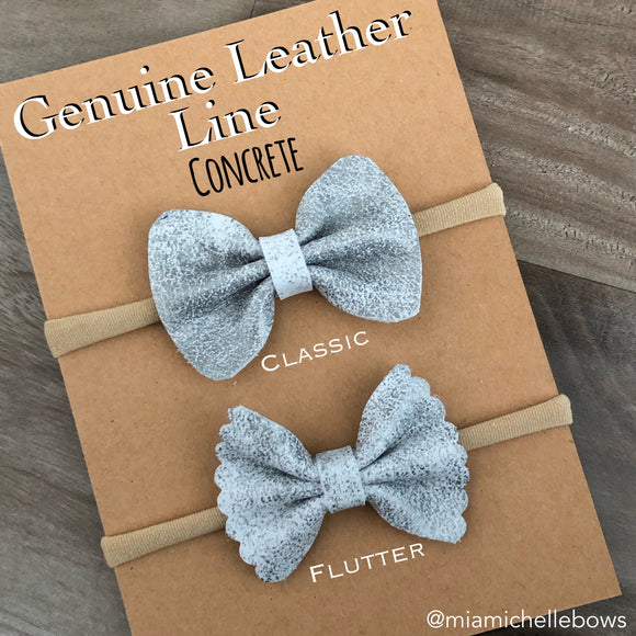 Concrete Genuine Leather Bow