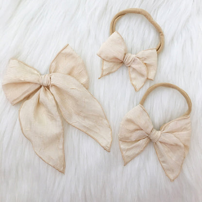 Ivory Crepe Chiffon Fairytale Bow