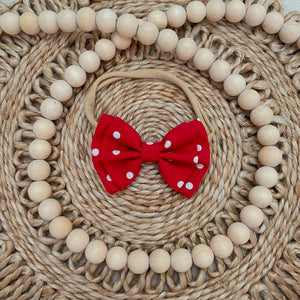 Red Polkadot Double Layer Bow