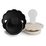 Jet Black & Cream SILICONE FRIGG Daisy Pacifier 2 pack