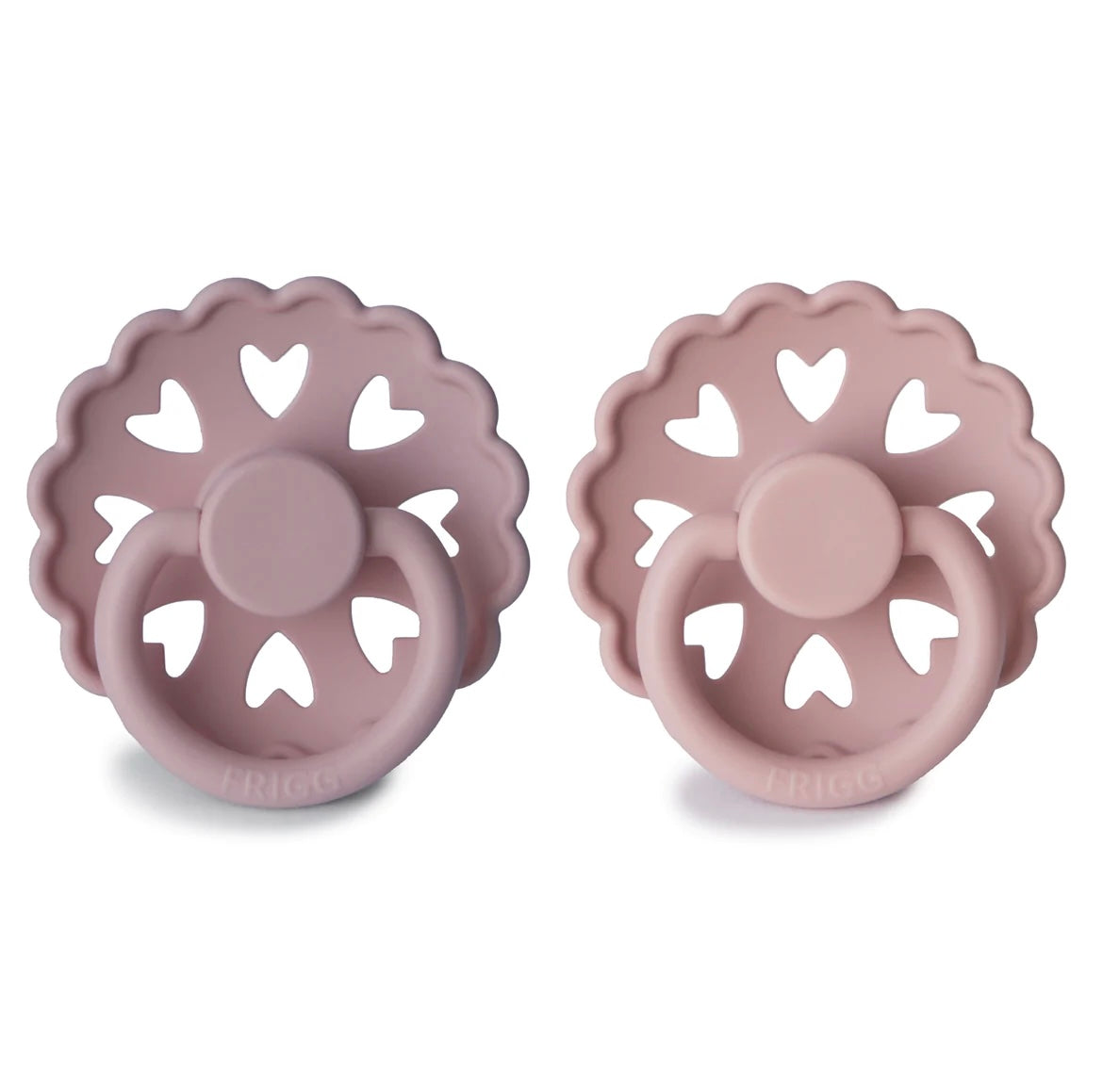 Twilight Mauve & Primrose SILICONE FRIGG Pacifier Andersen Fairytale 2 pack