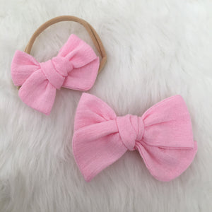 Gauze Bow in Pink