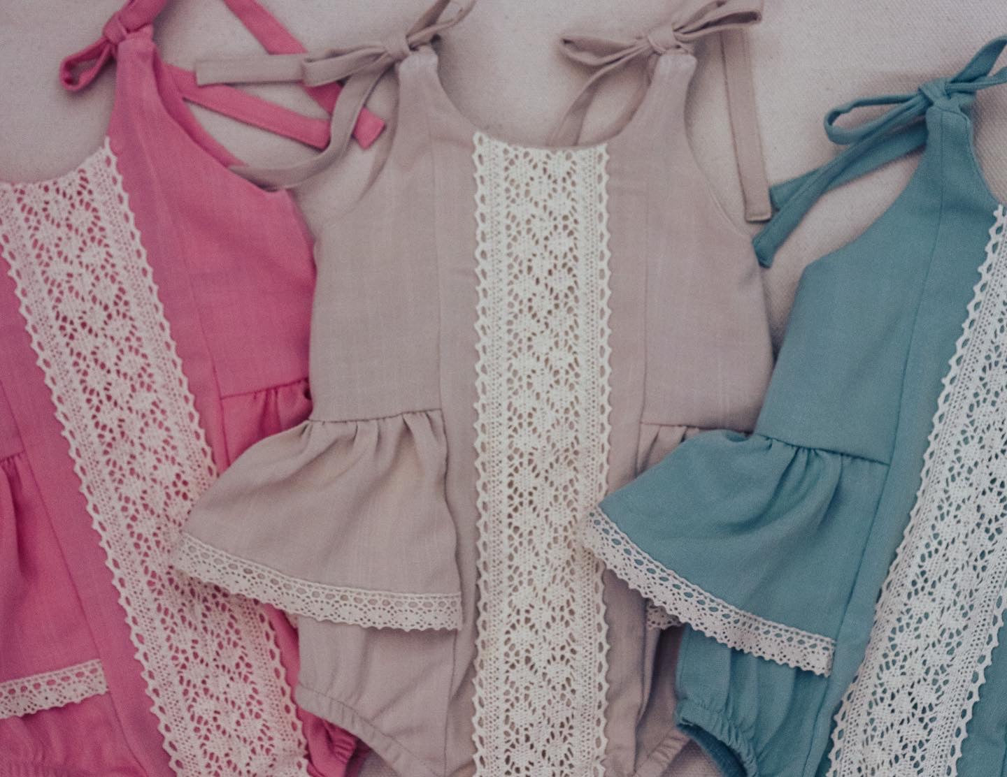 Handmade Lace ruffle romper