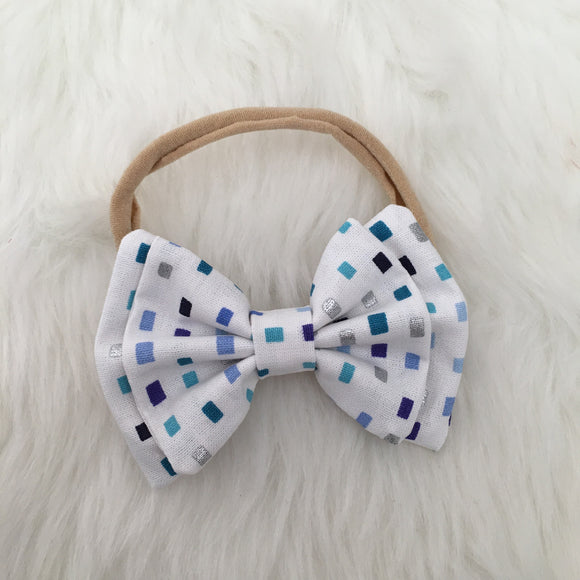 Denim Sprinkles Double Layer Bow