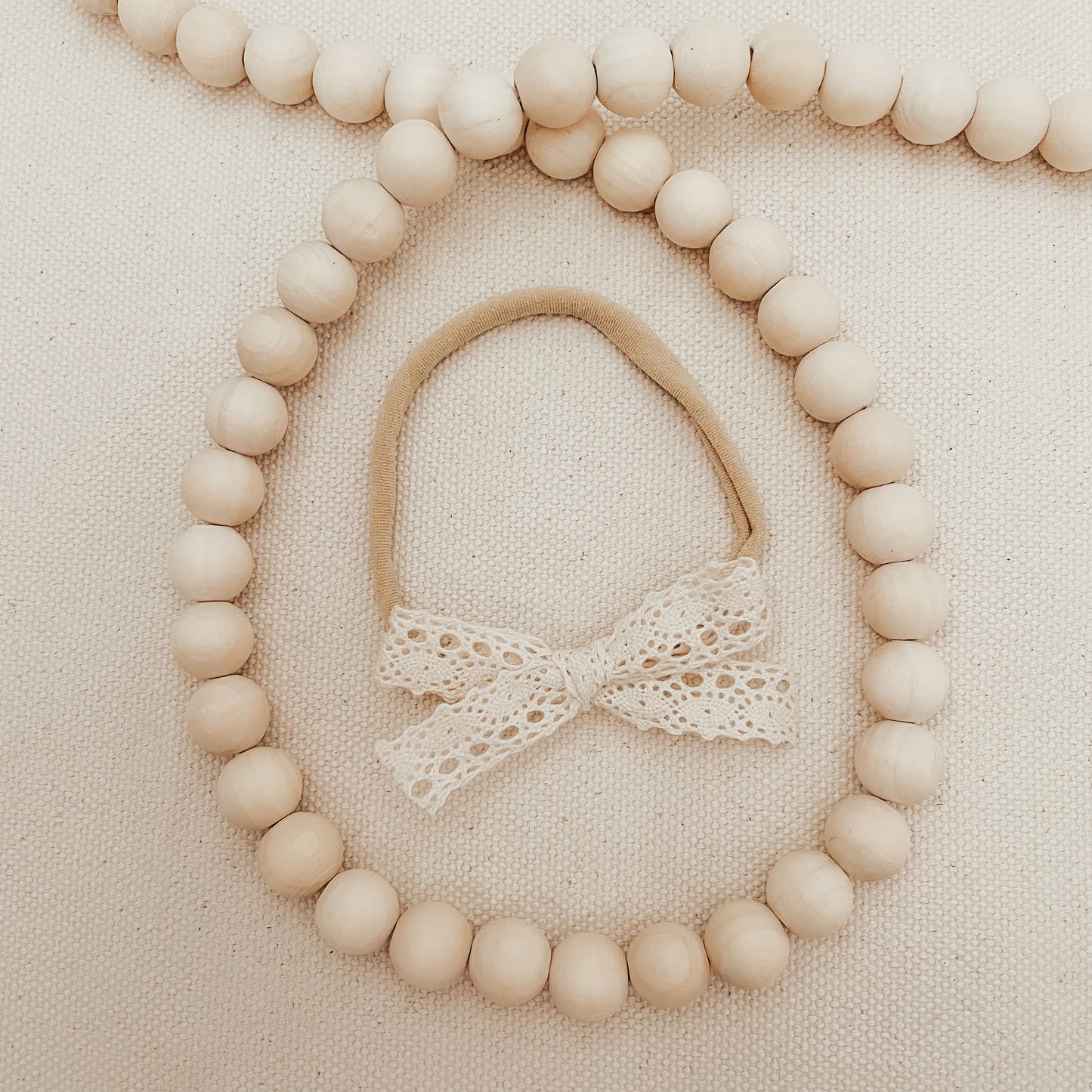 Skinny Ivory Cotton Lace Bow