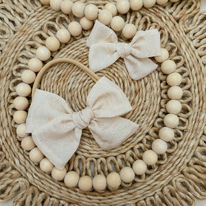 Ivory Crepe Chiffon Bow