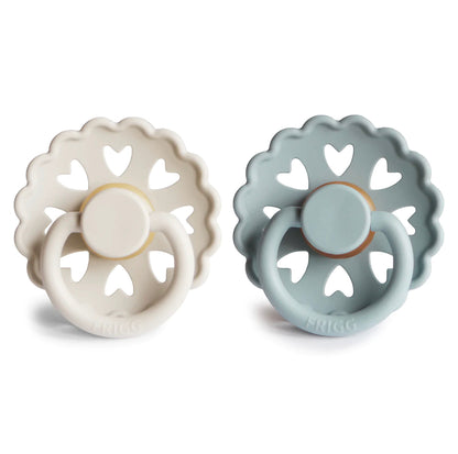 Cream & Stone Blue FRIGG Pacifier Andersen Fairytale 2 pack