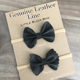 Little Black Bow Genuine Leather Bow