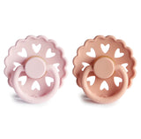 White Lilac & Pretty in Peach FRIGG Pacifier Andersen Fairytale 2 pack