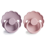 Baby Pink & Soft Lilac SILICONE FRIGG Daisy Pacifier 2 pack