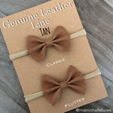 Tan Genuine Leather Bow