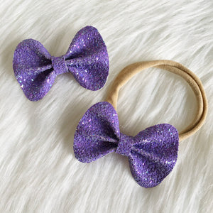 Lavender Shimmer Glitter Bow