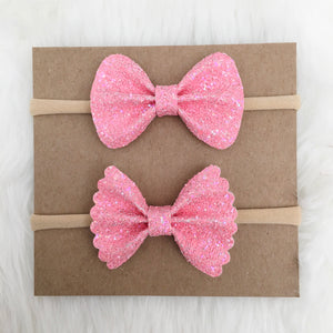 Bubblegum Pink Glitter Bow