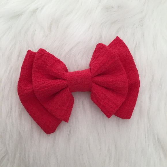 Double Layer Gauze Bow in Red