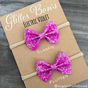 Electric Violet Glitter Bow