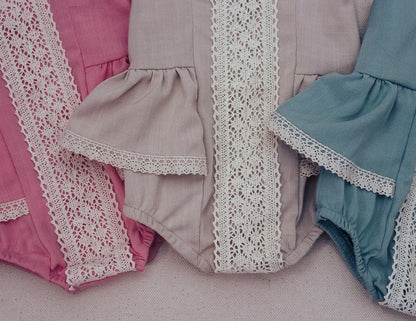 Handmade Lace ruffle romper