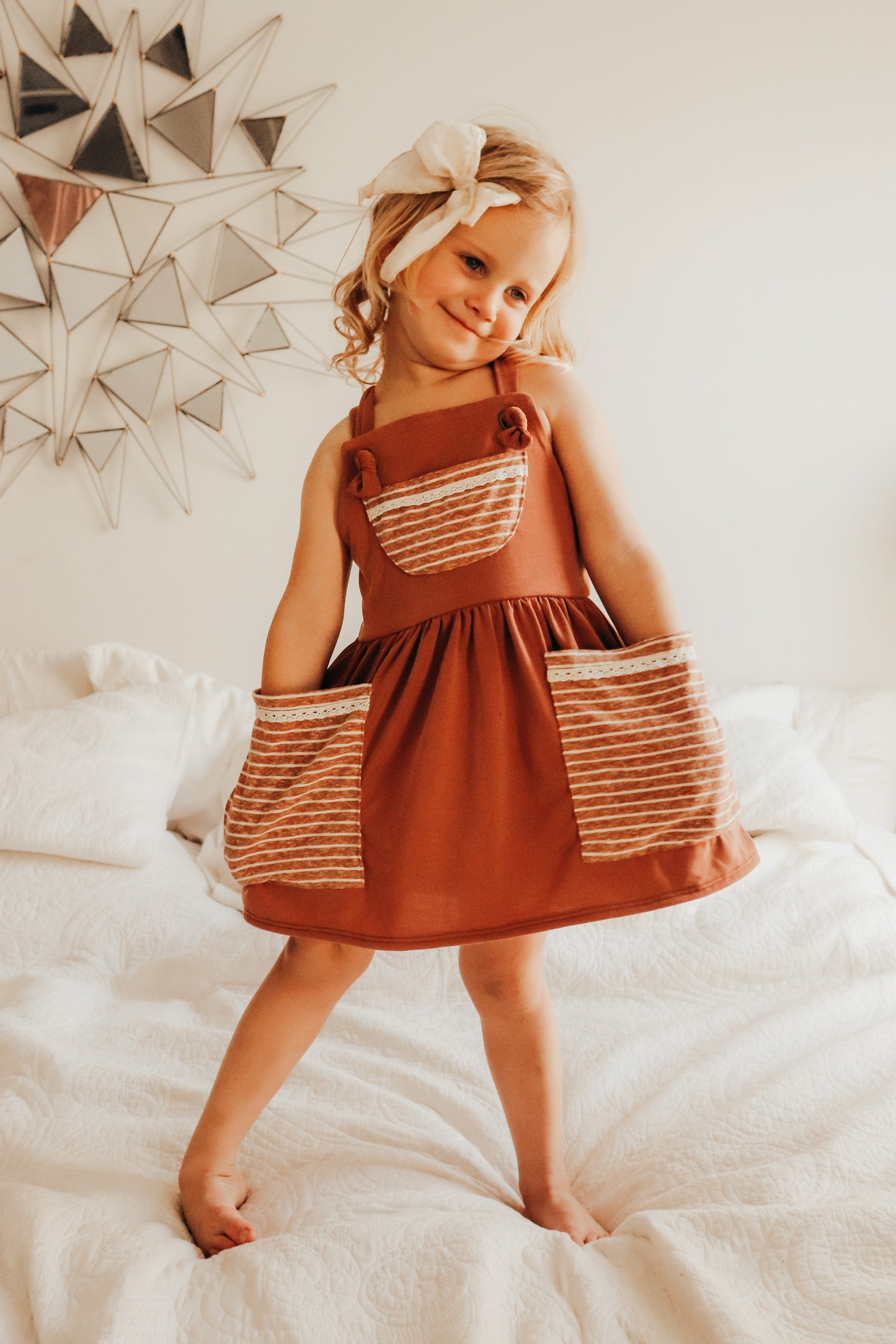 Handmade 3T Pocket Pinafore Dress