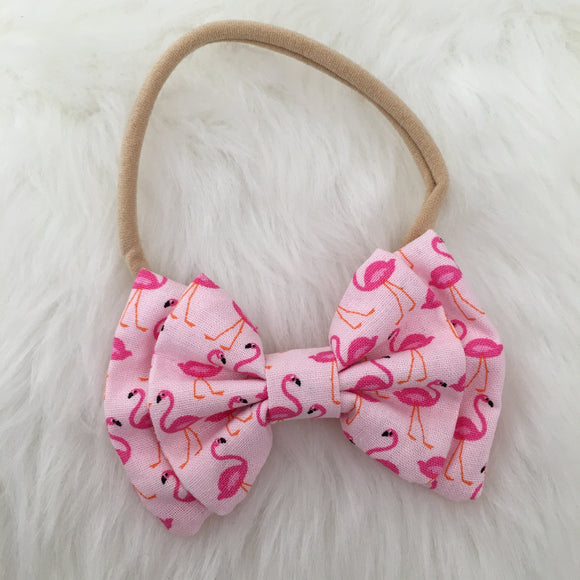 Pink Flamingo Double Layer Bow