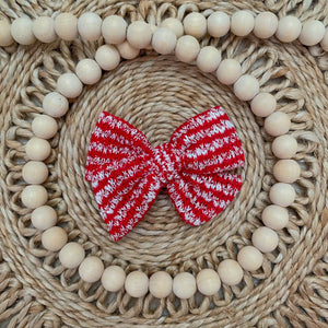 Candy Cane Sweater Bow