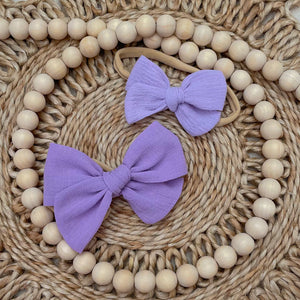 Gauze Bow in Lavender