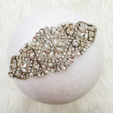 Silver Large Pearl & Crystal Jeweled Headband