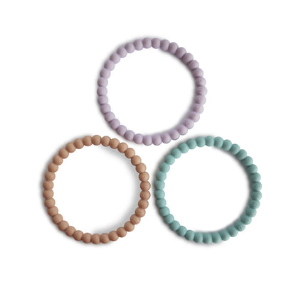 Mushie Pearl / Flower Teething Bracelet 3 Pack