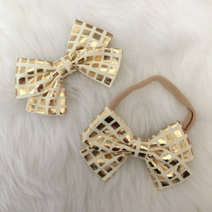 Gold Tile School Girl Bow