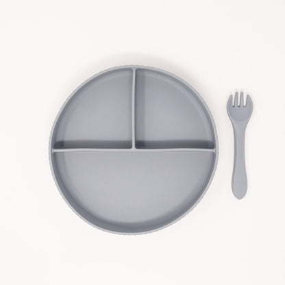 Silicone Suction Plate with Silicone Fork
