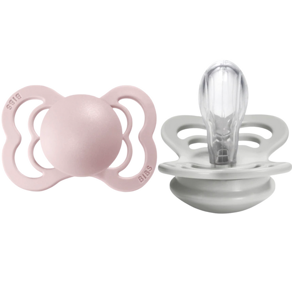 BIBS Supreme Silicone Pacifier 2 Pack in Blossom & Haze