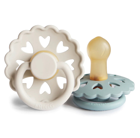 Cream & Stone Blue FRIGG Pacifier Andersen Fairytale 2 pack