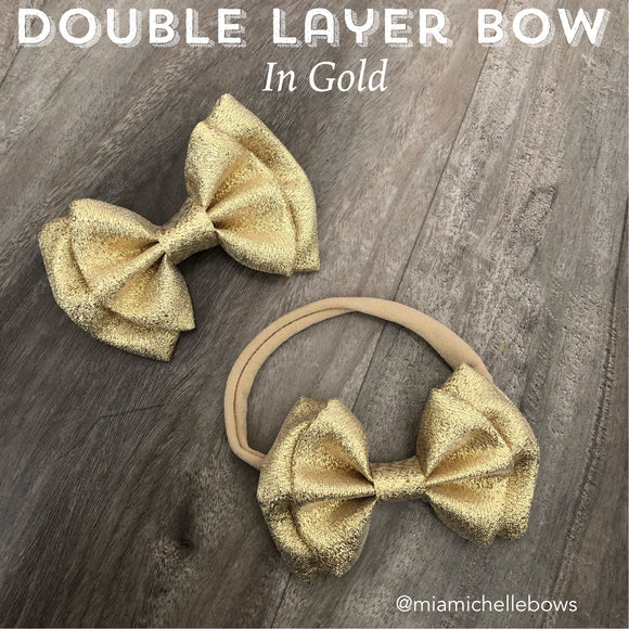 Gold Double Layer Bow