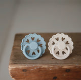 Cream & Stone Blue SILICONE FRIGG Pacifier Andersen Fairytale 2 pack