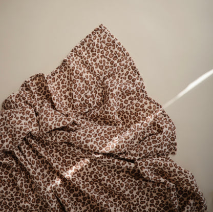 Mushie Muslin Swaddle Blanket ORGANIC Cotton-LEOPARD