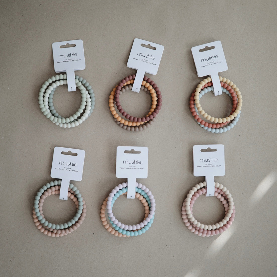 Mushie Pearl / Flower Teething Bracelet 3 Pack