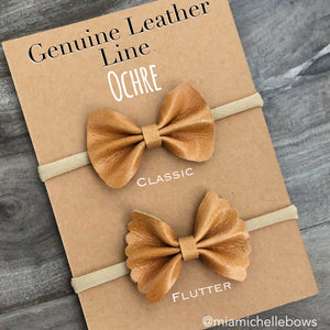 Ochre Genuine Leather Bow