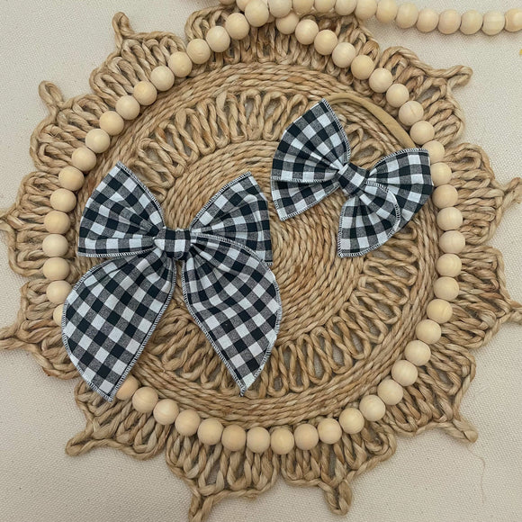 Fairytale Bow in Black Gingham