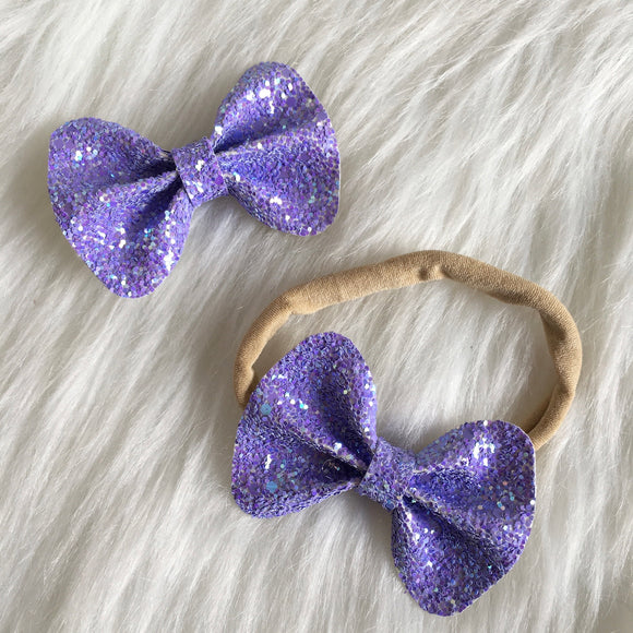 Periwinkle Glitter Bow