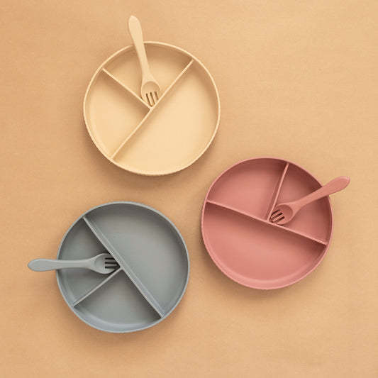 Silicone Suction Plate with Silicone Fork