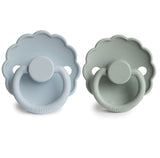Powder Blue & Sage SILICONE FRIGG Daisy Pacifier 2 pack