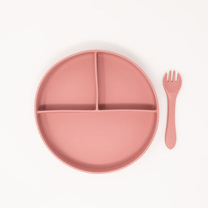Silicone Suction Plate with Silicone Fork