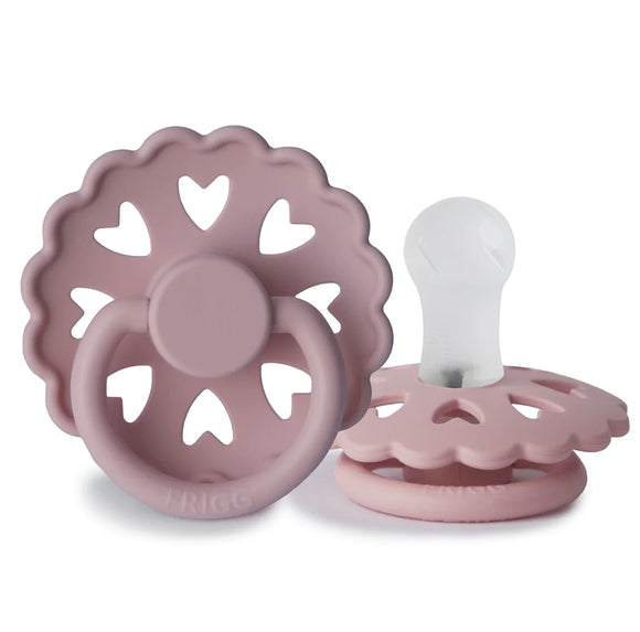 Twilight Mauve & Primrose SILICONE FRIGG Pacifier Andersen Fairytale 2 pack