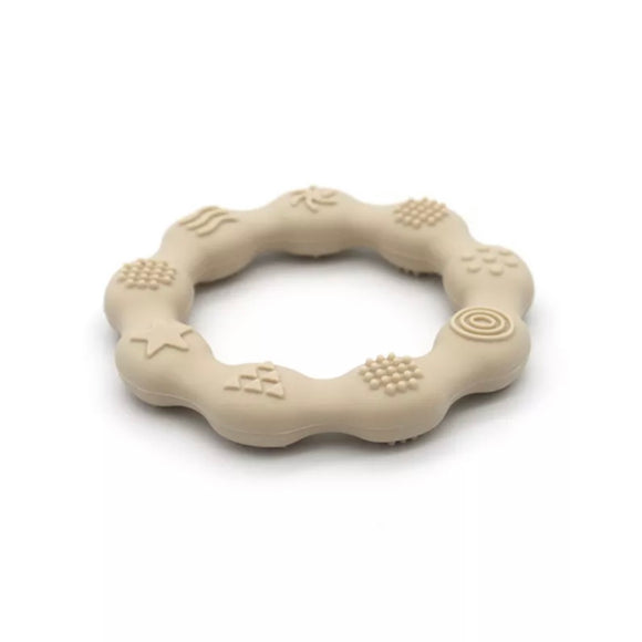 Solid silicone teething store ring