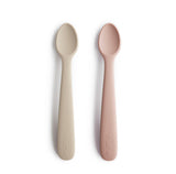 Mushie Silicone Feeding Spoons in Blush / Shifting Sand