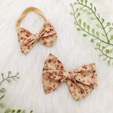 Khaki Rose Bow