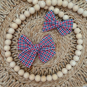 Patriotic Plaid Bow